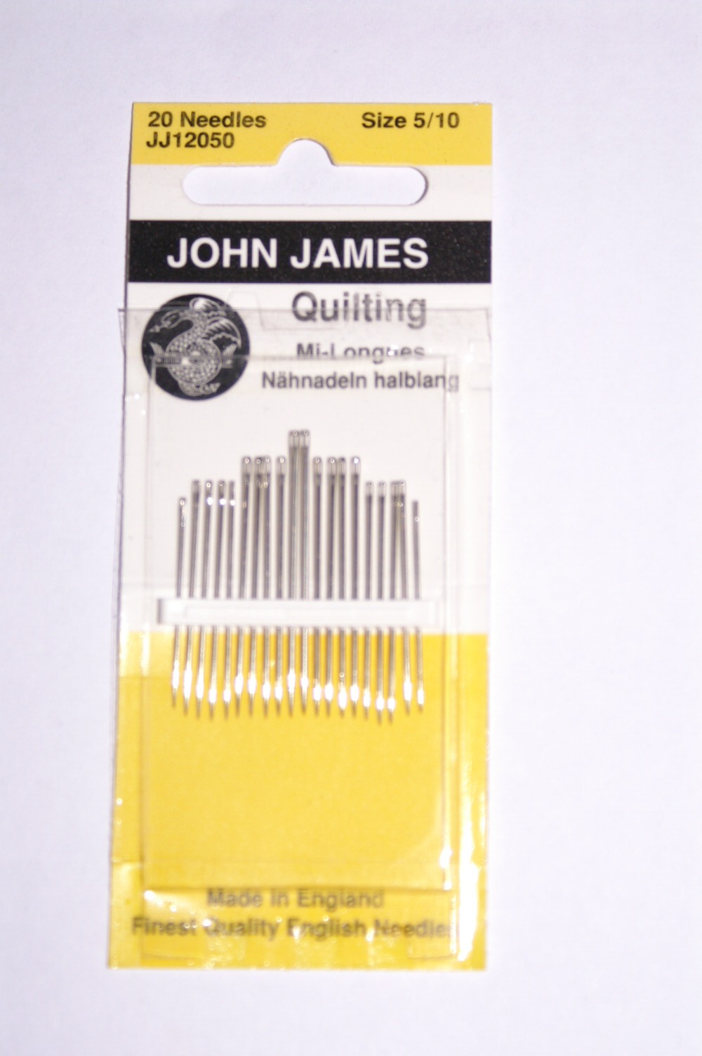 John James Domestic Quilting/Betweens (20) Size 10 - Click Image to Close