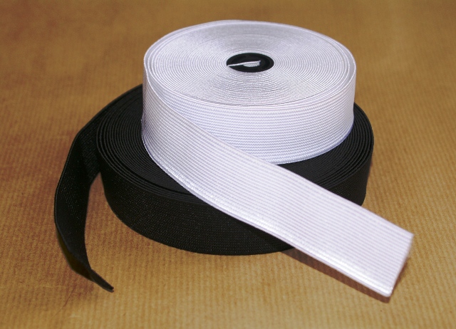 1m 25mm Elastic for mens trousers. BLACK