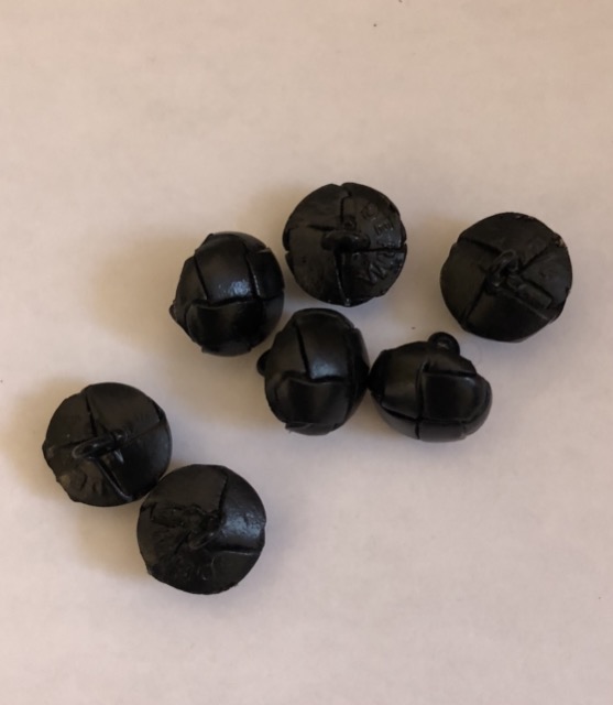 Black Leather Buttons 15mm - Click Image to Close