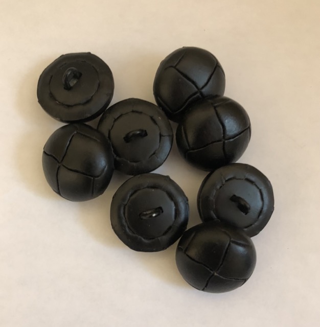Black Leather Buttons 22mm