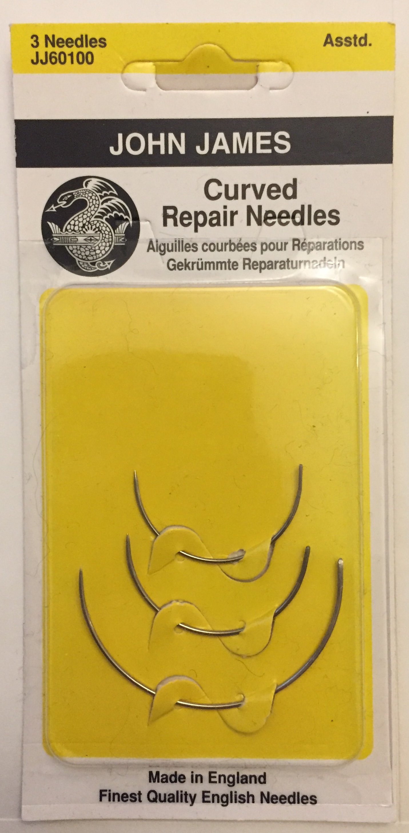 John James Assorted Curved Repair Needles (3) - Click Image to Close
