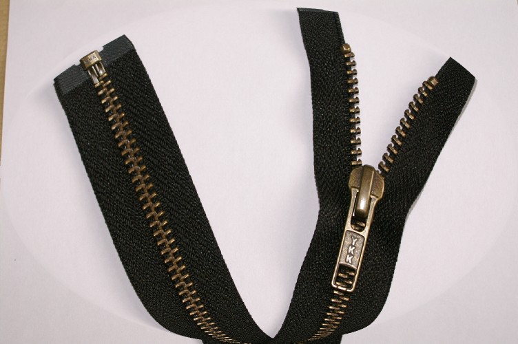 66cms/26" Open-Ended Antique Gold Colour Zip - Click Image to Close