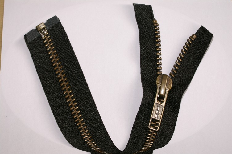 71cms/28" Open-Ended Antique Gold Colour Zip