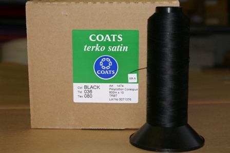 One Reel of Terko Satin 36 800m Black R9700
