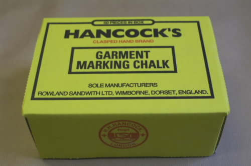 Hancocks Garment Marking Chalk Yellow. Box 50 pieces. Oblong - Click Image to Close