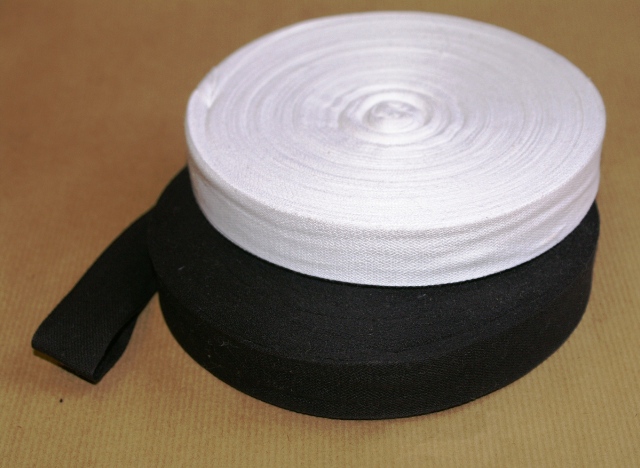 Roll 25mm Cotton India Stay Tape (50m) BLACK