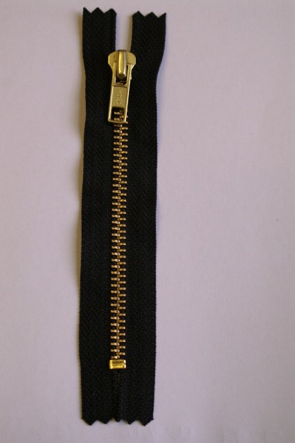 YKK Jeans Zip - Golden Brass 10cm/4" NAVY - 233 - Click Image to Close